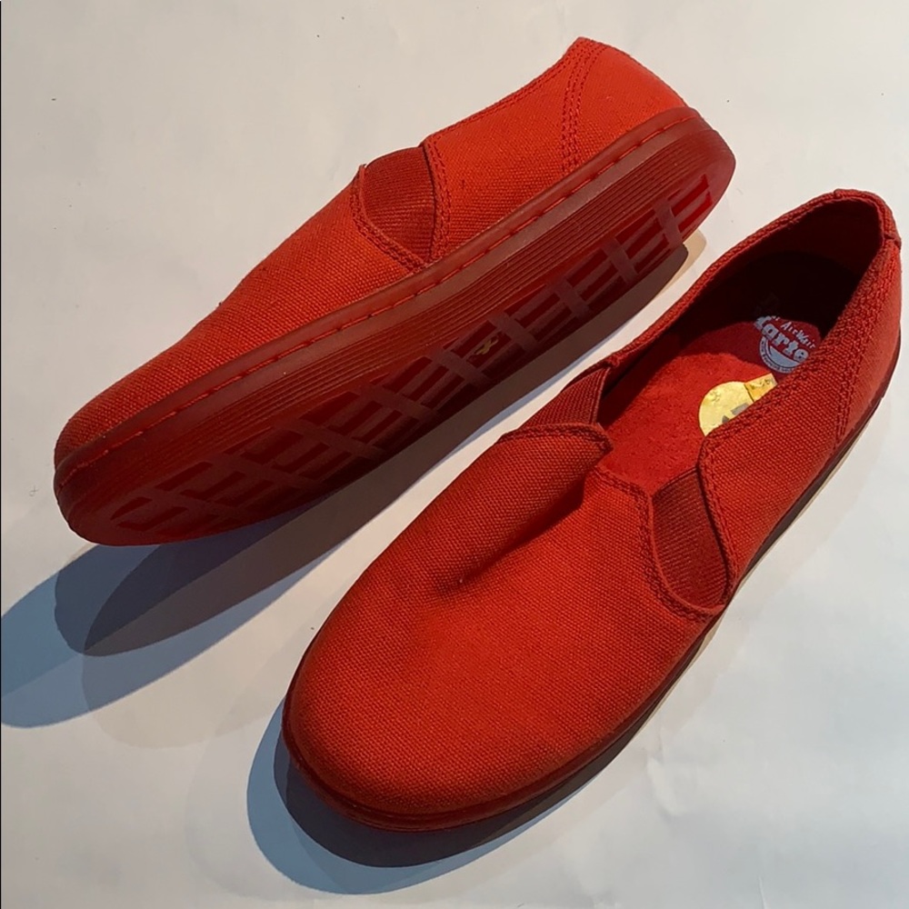 Dr. martens red slide on sneakers